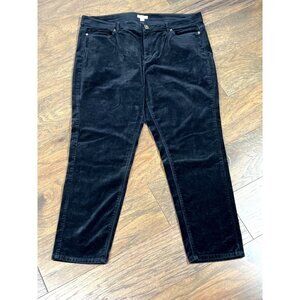 J. JILL Velveteen Slim Leg Pants Ebony (Black) Sz 16 NWOT